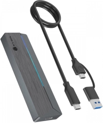 Väline SSD M.2 NVMe ja SATA korpus RGB-taustvalgustusega, USB 3.2 Gen 2 (10 Gb/s)