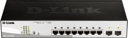 D-Link DGS‑1210‑08P gigabitine PoE nutikas lüliti 8× RJ‑45 ja 2× SFP