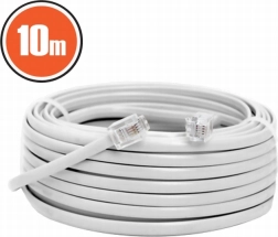 6P4C–6P4C telefonikaabel, 10 m, valge