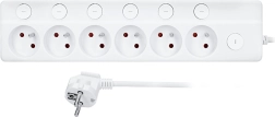 Solight pikendusjuhe individuaalsete lülititega, 6 pistikupesa, 3 m, valge