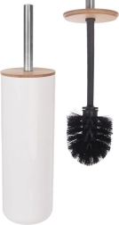 Bamboo toilet brush with stand WHITNEY, white, 37 cm