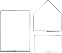 Roostevabast terasest piparkoogimaja vormide komplekt, 3 tk