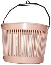 Ümmargune pesulõksude korv riputusaasaga 20 × 15 cm, plast, värvisegu