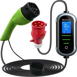 Qolteci mobiilne laadija elektri- ja hübriidsõidukitele 11 kW 400 V CEE 16 A Wi-Fi LCD 5 m