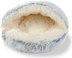 Round Plush Cat Bed 50 cm Grey