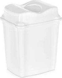 Plastist prügikast kallutatava kaanega 9 l, valge