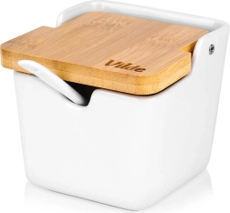 Keraamiline suhkrutoos 250 ml bambuskaane ja lusikaga