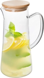 Klaasist kann bambuskaanega 1,35 l