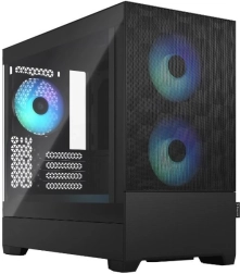 Arvutikorpus Pop Mini Air RGB must TG läbipaistev