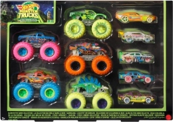 Komplekt HOT WHEELS MONSTER TRUCKS 1:64, helendab pimedas, 10 tk