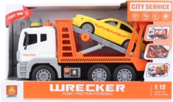 Plastikust akutoitega autovedaja 1:12 tulede ja helidega