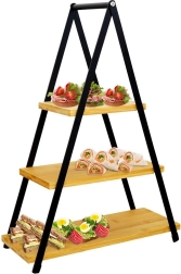 Kolmekorruseline bambusest serveerimisrest 38 × 16,5 × 53 cm