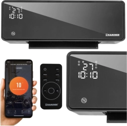 KAMINER ZELVION õhukardin Wi‑Fi ja kaugjuhtimisega 1000 W / 2000 W must
