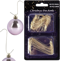 Kuldsed konksud jõulukaunistustele 4 ja 6 cm, 150 tk