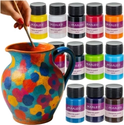 MALEO klaasi- ja keraamikavärvide komplekt 12×20 ml