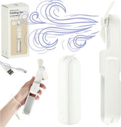 Kaasaskantav kokkupandav mini USB-ventilaator 2-ühes, valge
