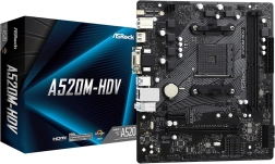 ASRock A520M-HDV microATX emaplaat AM4-le HDMI/DVI/VGA ja M.2-ga