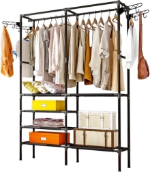 Kahekordne RUHHY loft-rõivariiul riiulitega