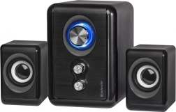 Juhtmega 2.1 kõlarid USB-toitega ja LED-valgustusega