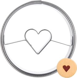 Roostevabast küpsisevorm ring südamega 4,5 cm