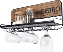 Seinale kinnitatav klaaside ja kruuside hoidik Bistro