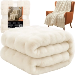 Pehme valge pleed 160 × 100 cm RUHHY