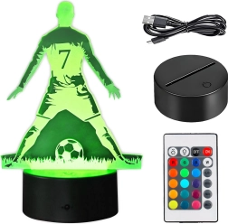 LED öölamp jalgpalluri ja 3D-efektiga