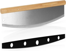Vilde steel rocking pizza cutter 35 × 12 cm with bamboo handle