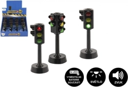 Plastist interaktiivne patareidega valgusfoor 12 cm