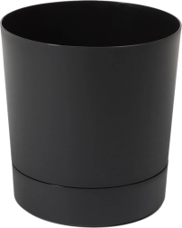 Aura 380 alusega lillepott – must, matt, taaskasutatud plast