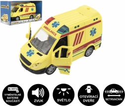Plastikust kiirabiauto valguse ja heliga, 20 cm