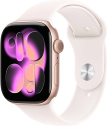 Apple Watch Series 11 GPS 42 mm rose gold aluminum with light pink sport band S/M