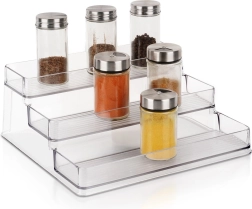 Kolmetasandiline läbipaistev köögiriiul 25,5 × 23,5 × 10,5 cm