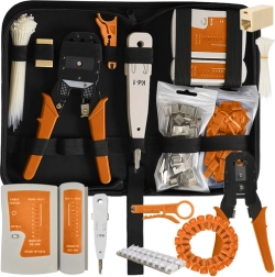 RJ45 ja RJ11 kaablitester, võrgu tööriistakomplekt, eemaldaja ja krimppress, 145 osa BIGSTREN