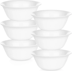 Valged klaaskausid 300 ml, komplekt 6 tk