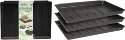 Multifunktsionaalne plastalus 35 × 27 × 3 cm, must (3 tk komplekt)