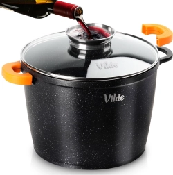Graniitpott klaasist kaanega TERRUNA AROMA 24 cm, 6,7 l