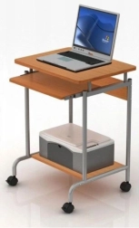 Kompaktne arvutilaud väljatõmmatava klaviatuuririiuliga, pöök