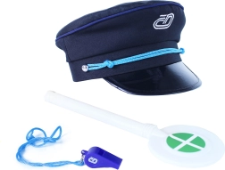 Laste rongisaatja komplekt České dráhy – müts, vile ja signaalketas