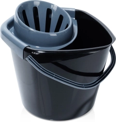 Plastämber mopi jaoks eemaldatava kuivatusrestiga 10 l, must