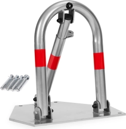 Folding parking barrier 45 cm with lock and reflective stripes