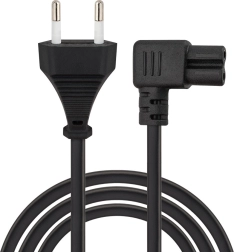 Savio CL-186 toitekaabel 2-pin C7 nurkliidesega 5 m