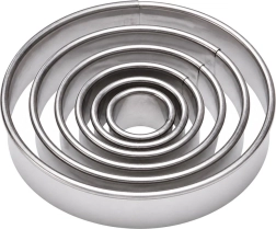 Orioni ümmargused roostevabast terasest vormid 1,3–5,2 cm – 5 tk