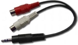 Audioadapter 3,5 mm pistikult 2 RCA-pistikule, 20 cm