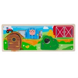Sensoorsed puidust farmateemalised pusled BIGJIGS TOYS