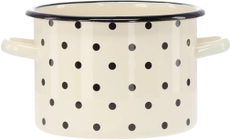 Emailpott 3 l, 18 cm, valge täppidega