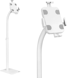 MACLEAN Floor Tablet Stand with Lock for 7.9–11″ Tablets, White
