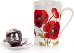 Kolmeosaline teeserviis Red Poppy