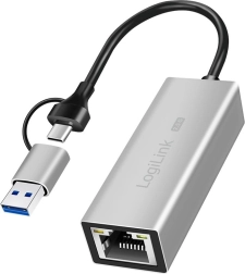 USB‑A/USB‑C–2,5G Etherneti adapter, hall