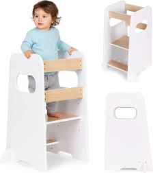 Montessori kitchen helper for children ECOTOYS, adjustable learning tower